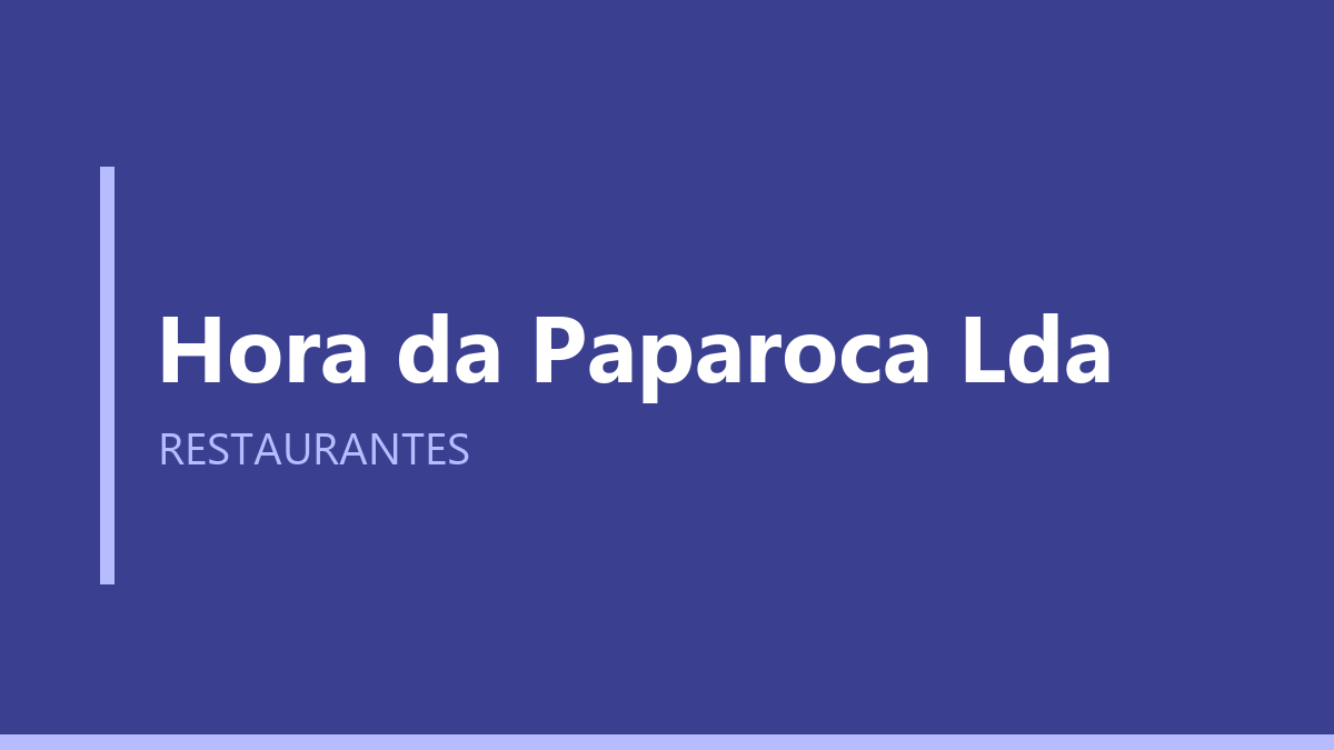 Hora da Paparoca Lda