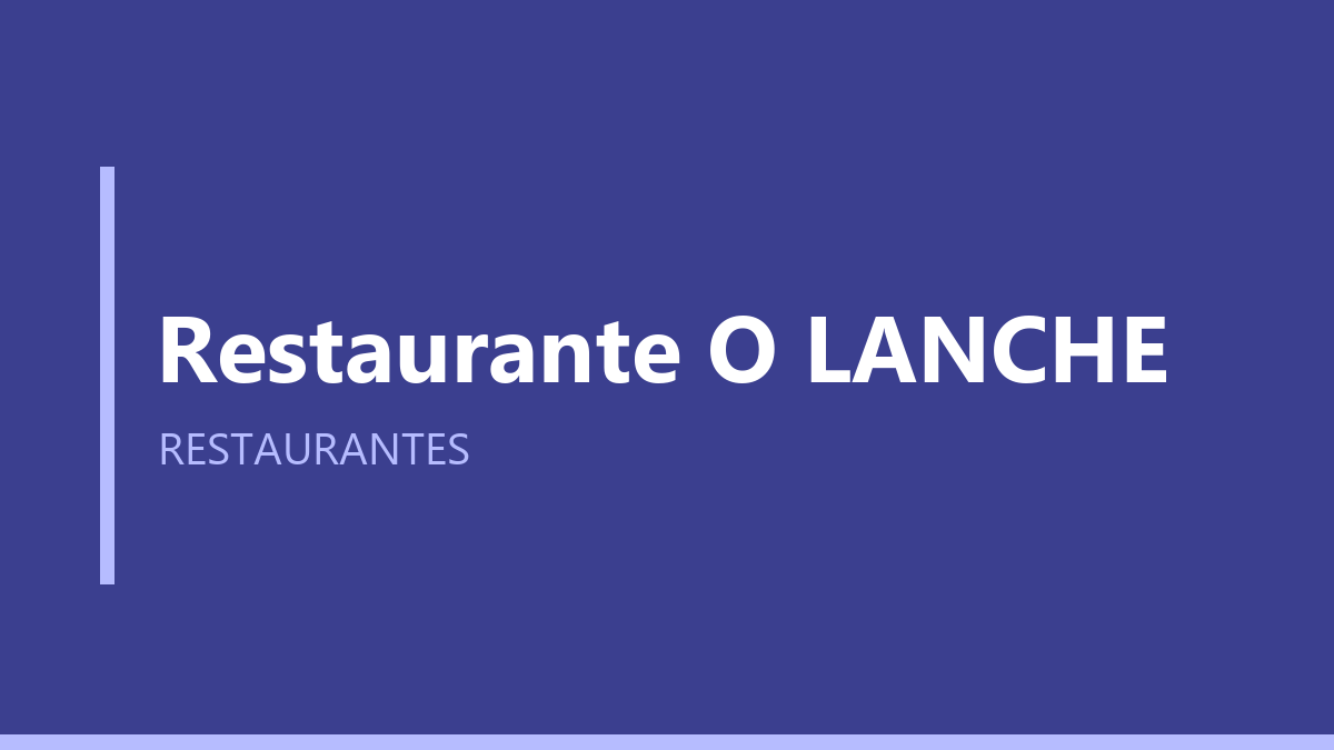 Restaurante O LANCHE