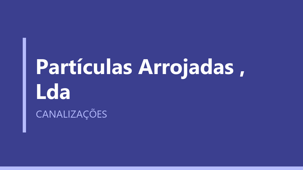 Partículas Arrojadas , Lda