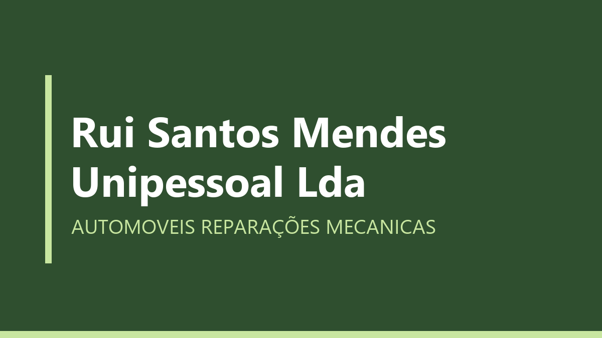 Rui Santos Mendes Unipessoal Lda